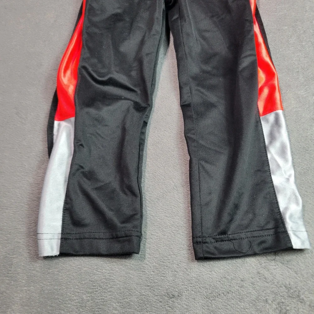 Nike Track Pants Kids 3T Black Red Silver Side Stripe Athletic Swoosh‎ Joggers